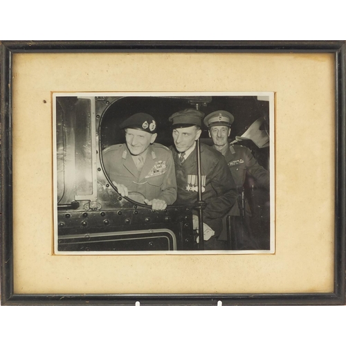 1465 - Two military World War II interest framed black and white photographs of Field Marshal Montgomery on... 