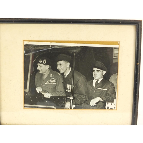 1465 - Two military World War II interest framed black and white photographs of Field Marshal Montgomery on... 