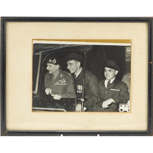 1465 - Two military World War II interest framed black and white photographs of Field Marshal Montgomery on... 