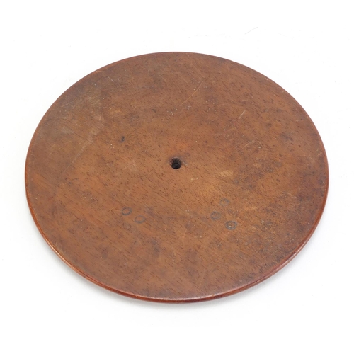 713 - 19th century solitaire board and a selection of mostly swirl marbles, the board 19.5cm in diameter