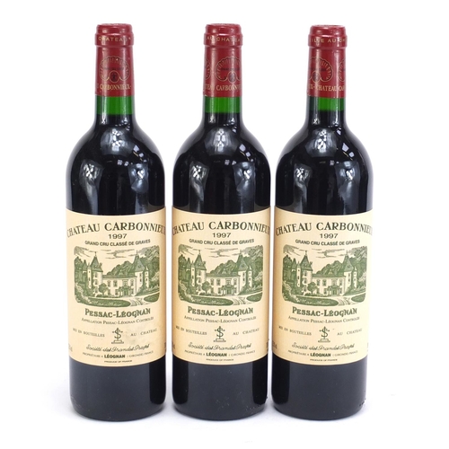 796 - Three bottles of 1997 Chateau Carbonnieux Pessac-Leognan 'Grand Cru Classe red wine