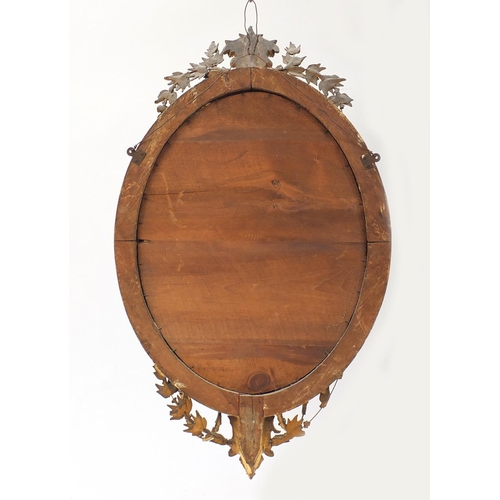 1601 - 19th century gilt gesso girandole wall mirror with bevelled plate, 103.5cm high x 61cm wide