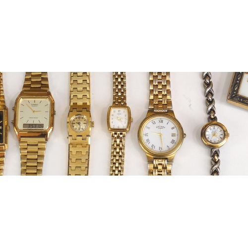 1280 - Seven classical plaques and wristwatches including Casio and Rotary