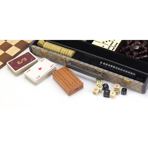 1405 - Pierre Cardin travelling games companion set housed in a briefcase