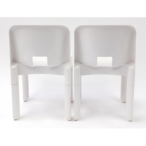 1588 - Pair of Kartell Universale chairs designed by Joe Colombo, numbered 4867, each 72cm high