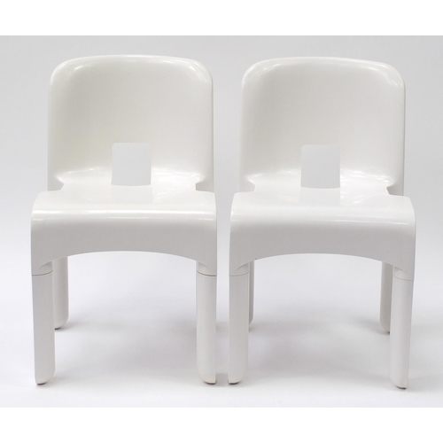 1589 - Pair of Kartell Universale chairs designed by Joe Colombo, numbered 4867, each 72cm high