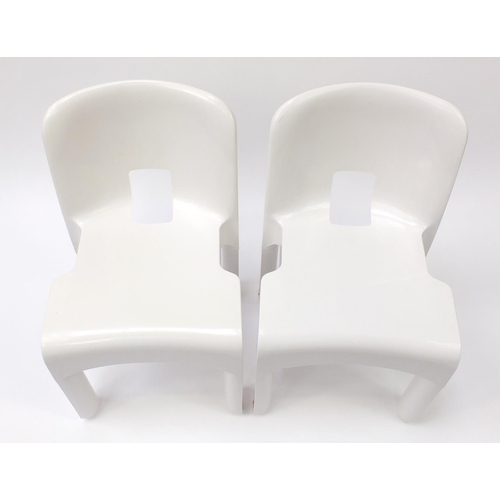 1589 - Pair of Kartell Universale chairs designed by Joe Colombo, numbered 4867, each 72cm high