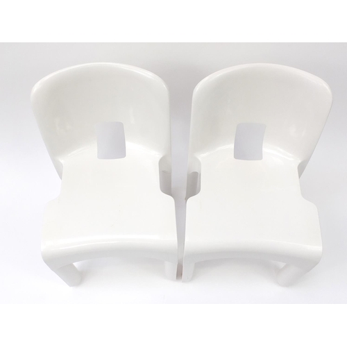 1590 - Pair of Kartell Universale chairs designed by Joe Colombo, numbered 4867, each 72cm high