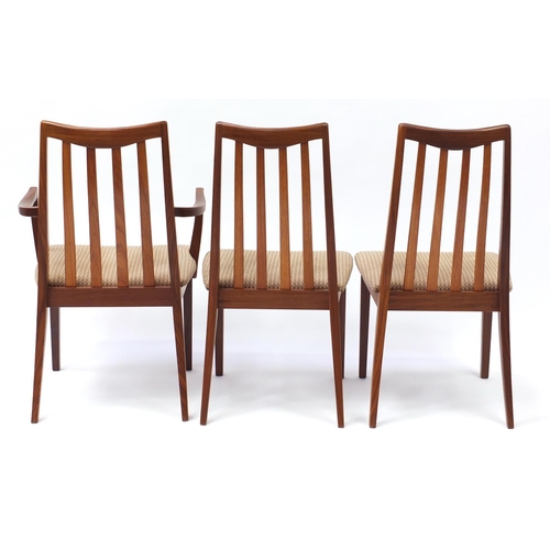 1597 - Set of six G Plan teak dining chairs including two carvers, each 93cm high