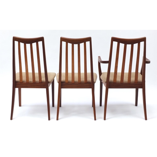 1597 - Set of six G Plan teak dining chairs including two carvers, each 93cm high