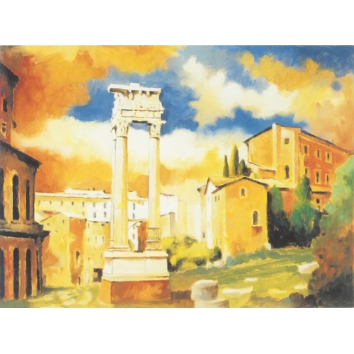 1052 - Max Hayslette - Athens, temple of Athens, pencil signed giclee, limited edition 271/295, certificate... 