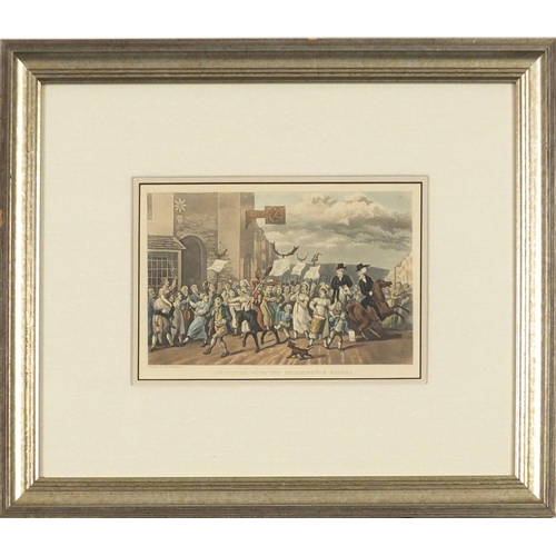 1319 - After Thomas Rowlandson - Dr Syntax with the Skimmington riders, coloured etching, mounted, framed a... 