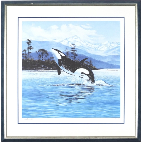 1202 - Two pencil signed lithographs of dolphins by Andrew Kiss and Mike Muffins, each with certificate of ... 