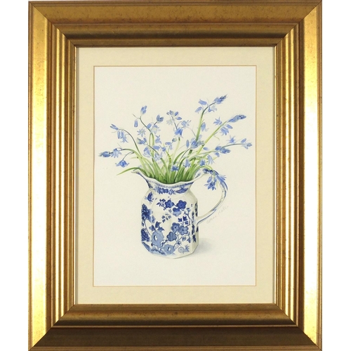 442 - Anne Hale - Still life, flowers in a jug, two watercolours, each mounted, framed and glazed, the lar... 