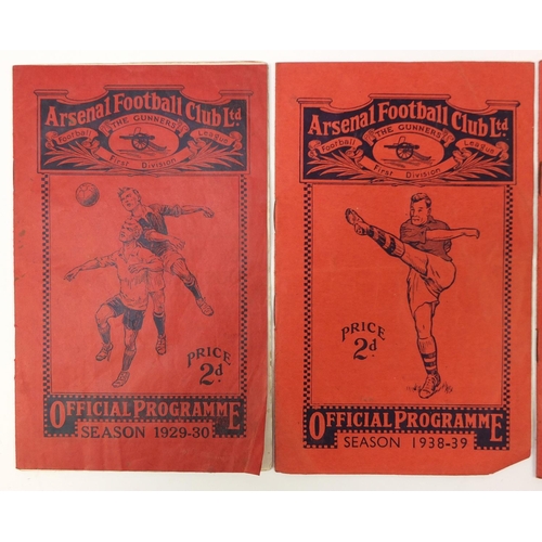 1278 - Arsenal Footall Club programmes for the 1938/39 season versus Tottenham Hotspur and Brentford, 1929/... 