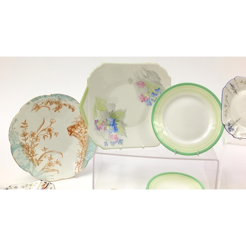 852 - Collection of Art Deco and later Shelley teaware including Eve cups, plates and sugar bowls