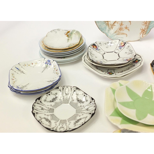 852 - Collection of Art Deco and later Shelley teaware including Eve cups, plates and sugar bowls