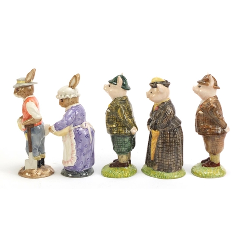 922 - Ten Beswick animals with boxes including Lady Pig, Gardener Rabbit and Gentleman Pig, the largest 14... 