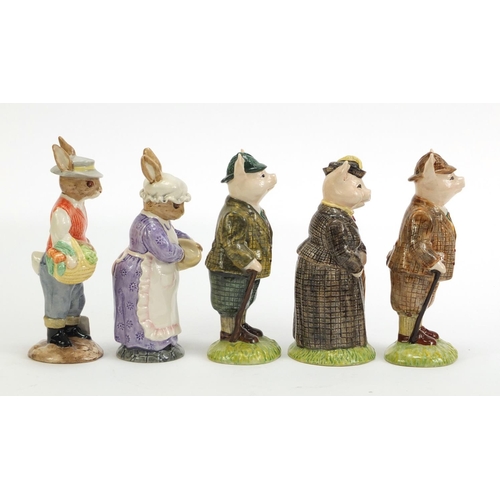 922 - Ten Beswick animals with boxes including Lady Pig, Gardener Rabbit and Gentleman Pig, the largest 14... 