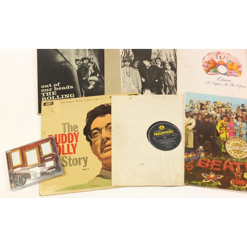 1441 - Vinyl LP's and a CD including two Beatles Sgt Pepper's Lonely Hearts Club Band with cut outs, Led Ze... 