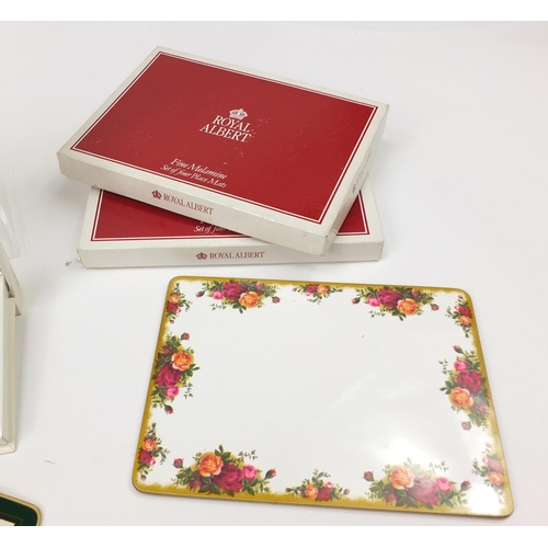 1511 - Royal Albert Old Country Roses with boxes including cutlery and serving mats