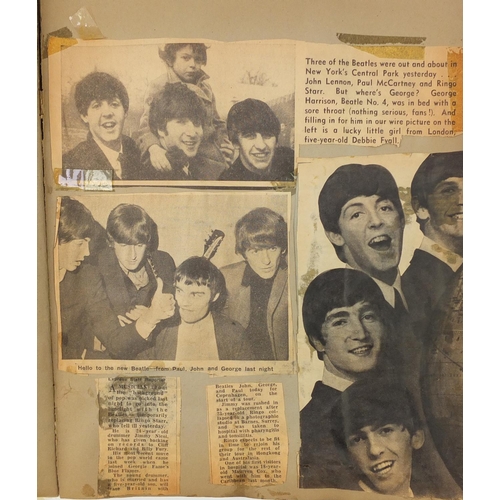 1285 - Beatles scrap book and a postcard album with Indian postcards