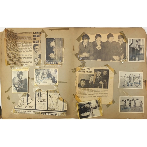 1285 - Beatles scrap book and a postcard album with Indian postcards