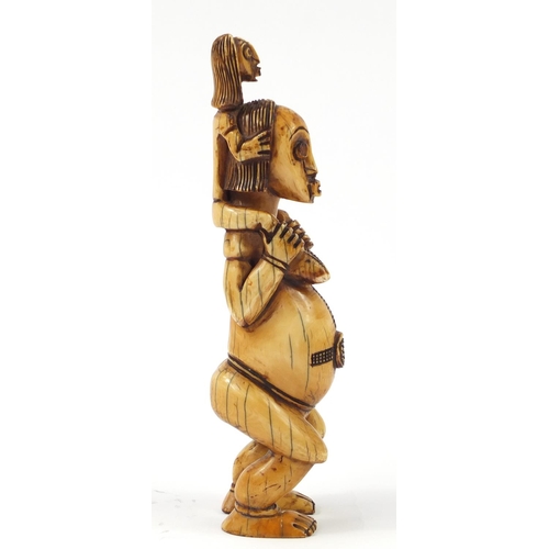 475 - Antique African carved ivory fertility figure, possibly Luba tribe, Congo, 20.5cm high