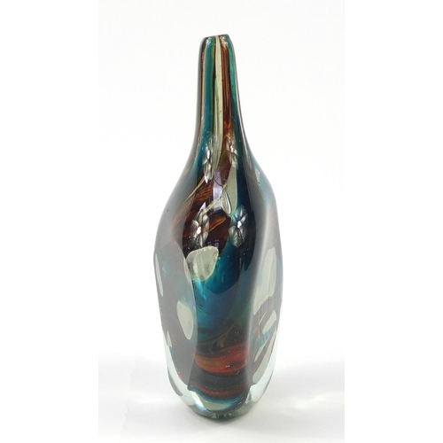 908 - Mdina colourful glass vase, 19.5cm high