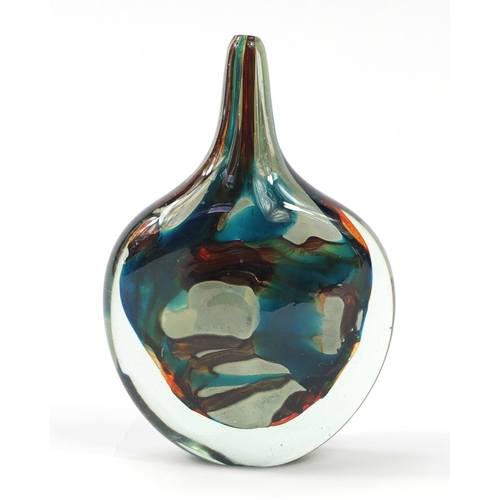 908 - Mdina colourful glass vase, 19.5cm high