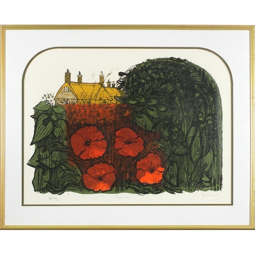 1022 - Robert Tavener - Country garden, pencil signed artist proof lithograph in colour, mounted framed and... 