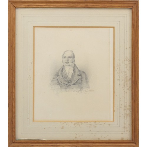 3028 - Sir Thomas Lawrence PRA FRS 1821 - Portrait of a gentleman, early 19th century pencil, mounted, fram... 