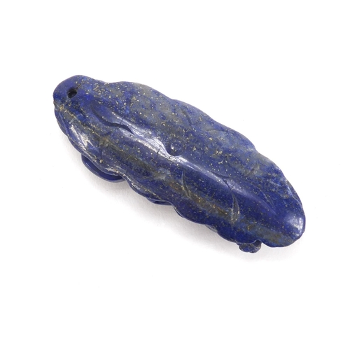 1227 - Chinese lapis lazuli pendant carved with a dragon, 6.5cm high