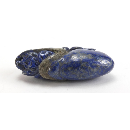 792 - Chinese lapis lazuli pendant carved with a dragon, 6cm high