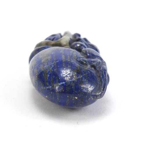 792 - Chinese lapis lazuli pendant carved with a dragon, 6cm high