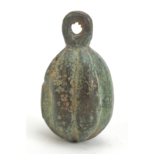 1175 - Chinese archaic style patinated bronze weight, 7cm high