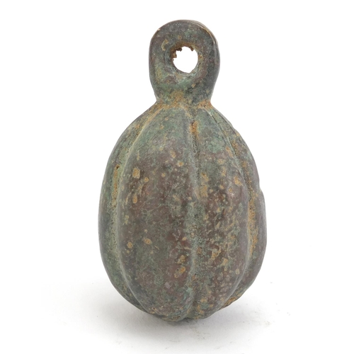 1175 - Chinese archaic style patinated bronze weight, 7cm high