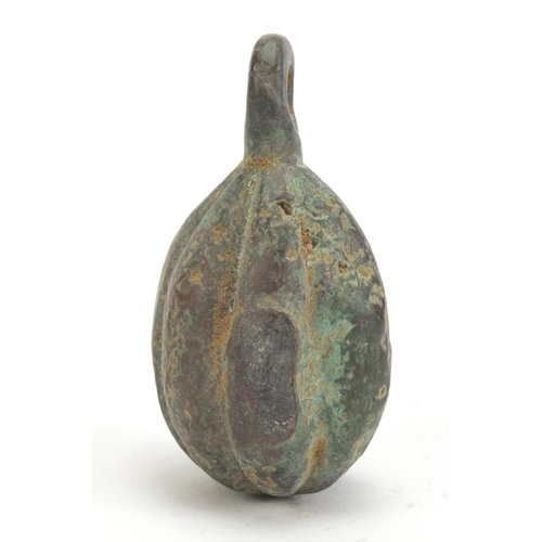 1175 - Chinese archaic style patinated bronze weight, 7cm high