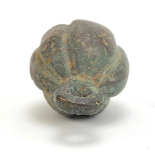 1175 - Chinese archaic style patinated bronze weight, 7cm high