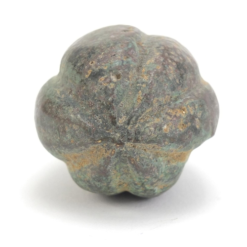 1175 - Chinese archaic style patinated bronze weight, 7cm high