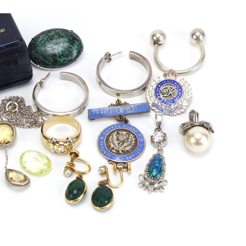 1347 - Vintage and later jewellery, some silver including Tiffany & co, Mexican silver and a citrine neckla... 