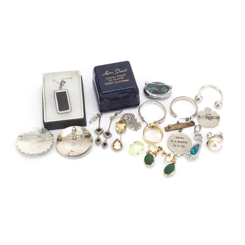 1347 - Vintage and later jewellery, some silver including Tiffany & co, Mexican silver and a citrine neckla... 