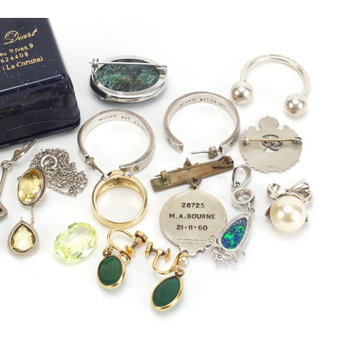 1347 - Vintage and later jewellery, some silver including Tiffany & co, Mexican silver and a citrine neckla... 