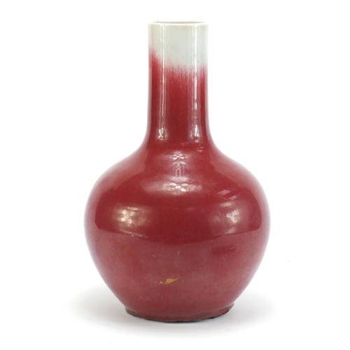 832 - Chinese sang de boeuf porcelain vase, 34.4cm high