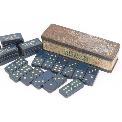 1097 - Tin plate bird, Bigg's tobacco tin dominoes and a Royal Illuminated book of Legends