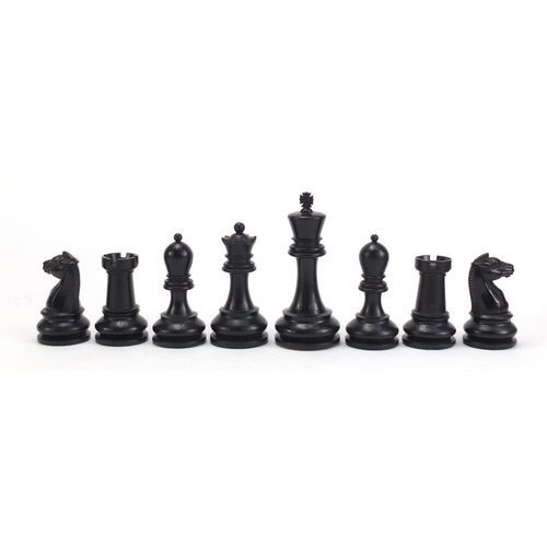 712 - Exceptional Staunton Chessmen No3 chess set with stained pine case by The British Chess Company, the... 