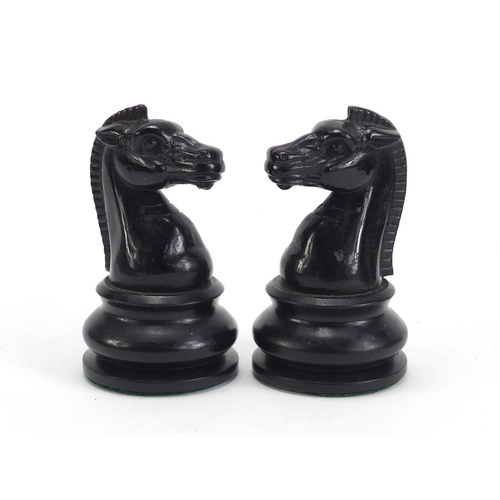 712 - Exceptional Staunton Chessmen No3 chess set with stained pine case by The British Chess Company, the... 