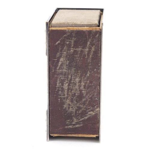 1255 - Christian Dior silver plated matchbox holder in the form of a casket, 4cm H x 8.5cm W x 6cm D