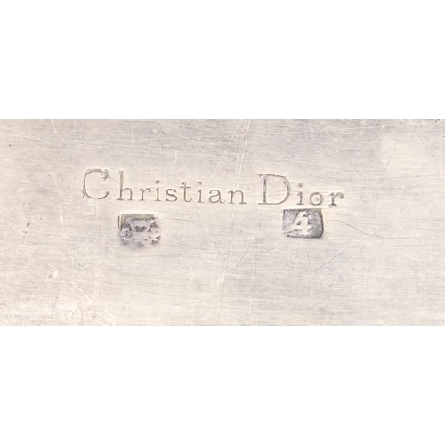 1255 - Christian Dior silver plated matchbox holder in the form of a casket, 4cm H x 8.5cm W x 6cm D