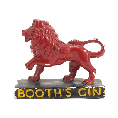 1154 - Vintage Booth's gin hand painted plaster lion, 17cm wide